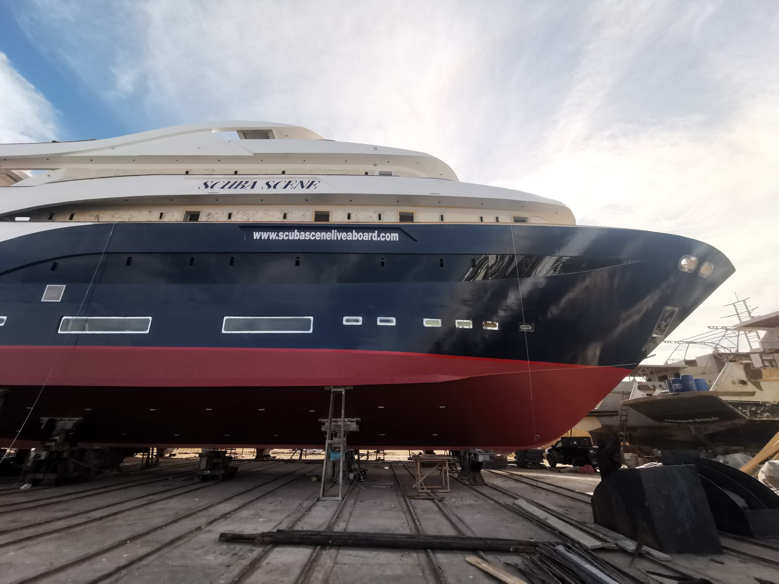 scubascene yacht at shipyard